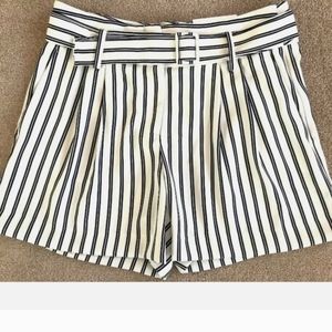 Ann Taylor Belted Striped Shorts